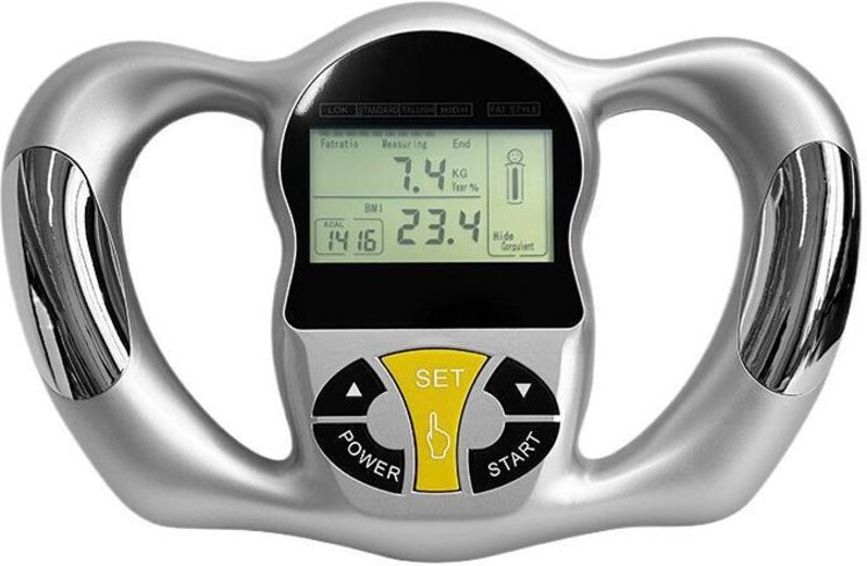 Lntyq Tragbarer Körperfettanalysator, tragbarer digitaler BMI-Monitor, Körperfettmessgerät, Kalorien-BMI-Messung, LCD-Bi...