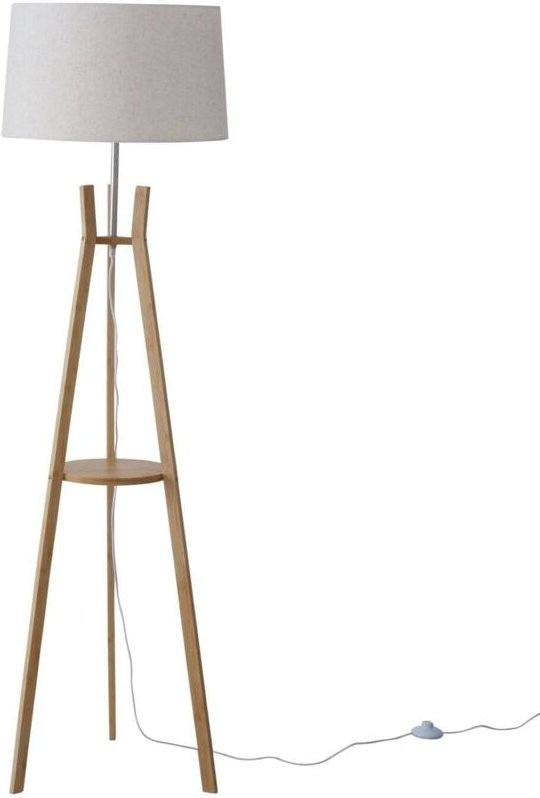 Boltze Gruppe - Stehlampe für das Wohnzimmer aval, Lampenschirm aus Leinen-Imitat, 153 cm