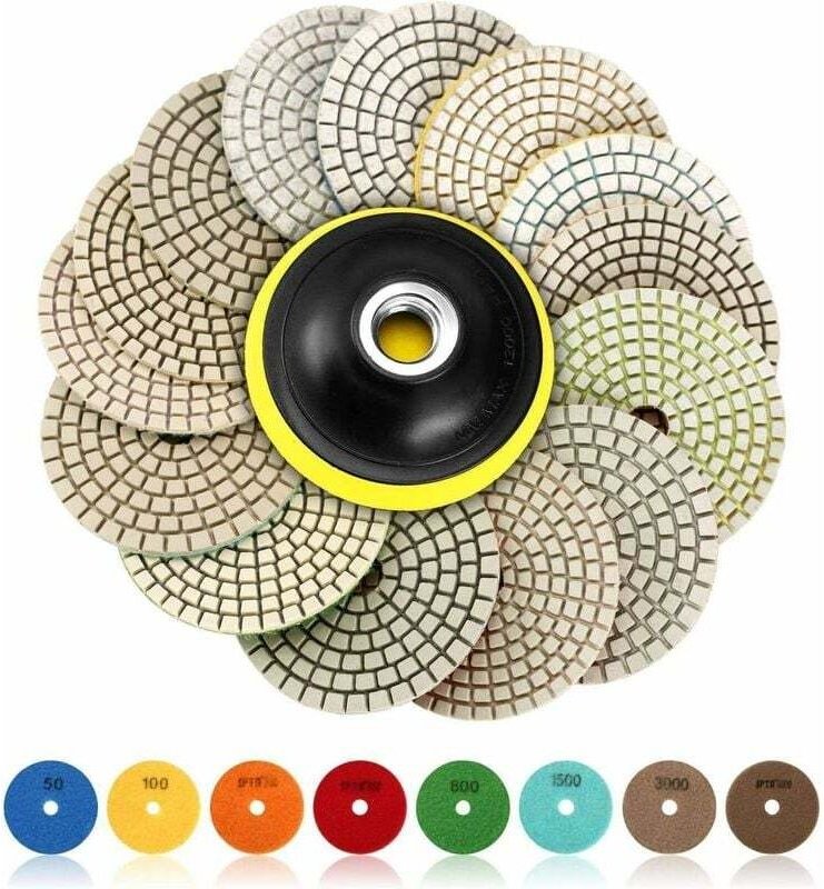 Diamant-Polierpads, 15 Stück 4 Zoll (100 mm), Diamant-Polierscheiben, Beton-Polierpads, Marmor-Granit-Polierpads, 50–600...