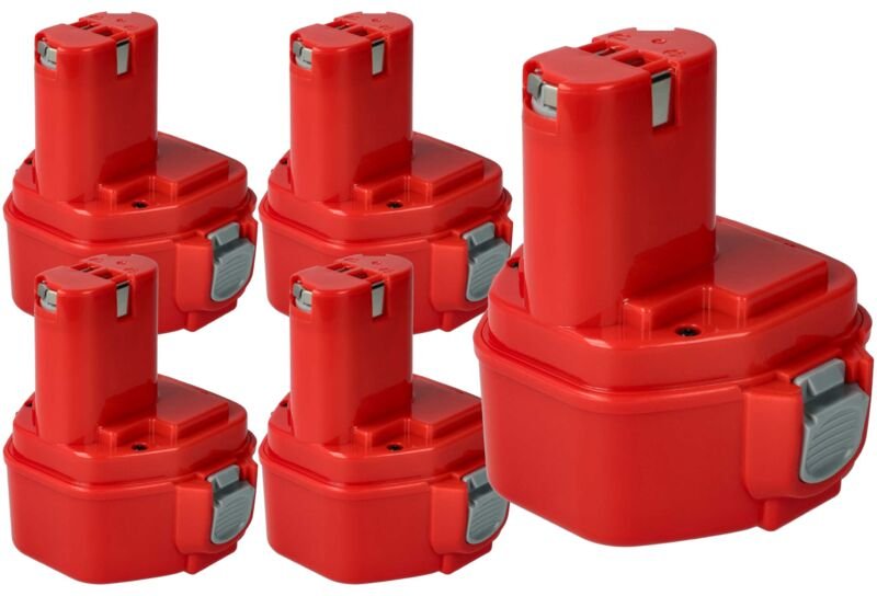 Thumbnail - 5x Akku kompatibel mit Makita 8414D, 8414DWAE, 8414DWDE3, 8414DWFE, DA312DW, 8413DWFE, DA312D Werkzeug (3000 mAh, NiMH, ...