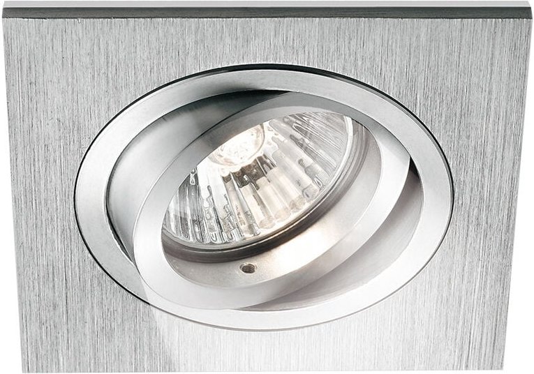 Nobile - quadratischer Einbaustrahler aus Aluminium satiniert 230V 50W 9088