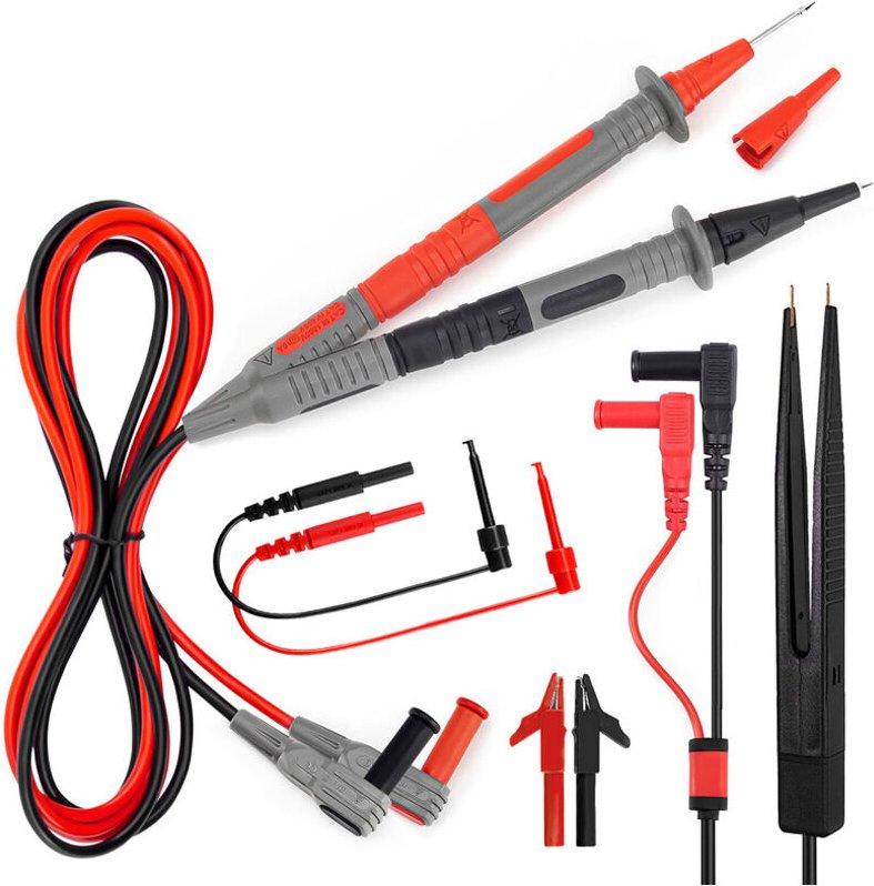 Multimeter Testkabel Set 9-teilig – Messleitungen mit Krokodilklemmen, Prüfspitzen Set CAT III 1000V CAT IV 600V 10A