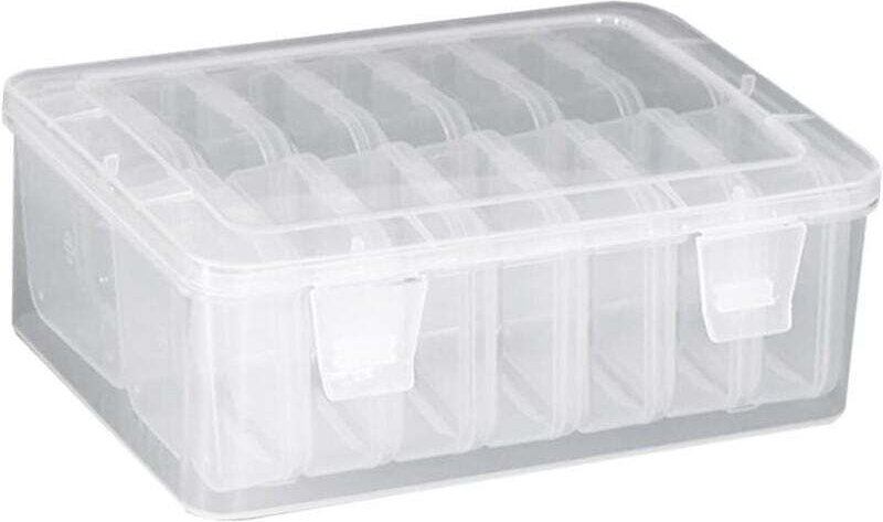 Vtizikl 1 ensemble de boîtes de rangement transparentes avec couvercles pour perles, conteneurs d'accessoires, petits ob...