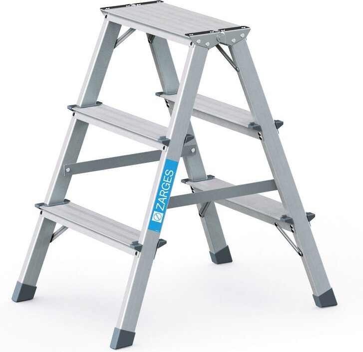Zarges genietete Bockleiter eloxiert Scana B 2x3 Stufen
