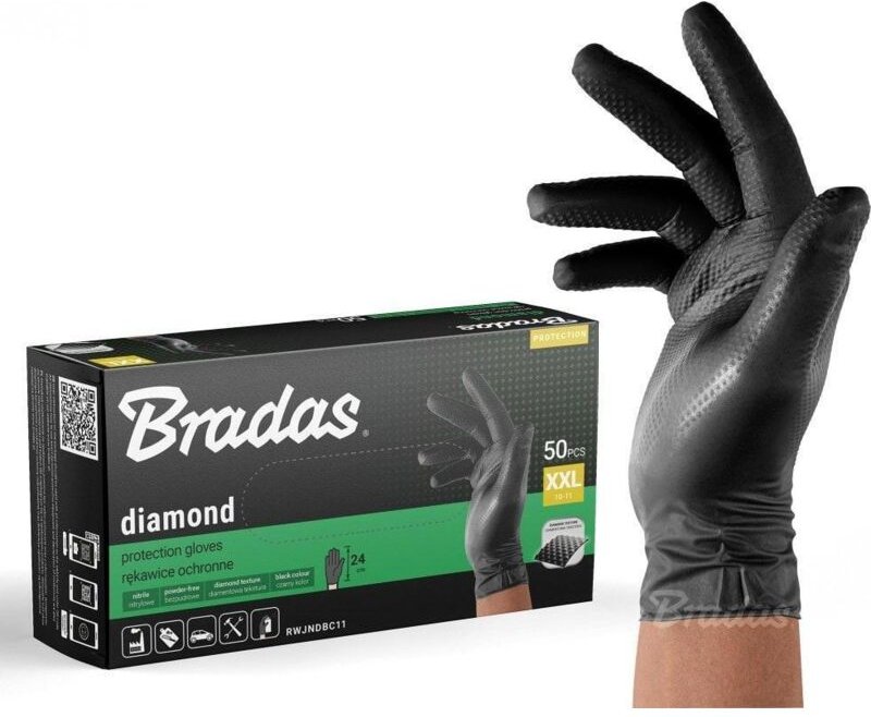 Bradas Diamant Nitrilhandschuhe schwarz XXL