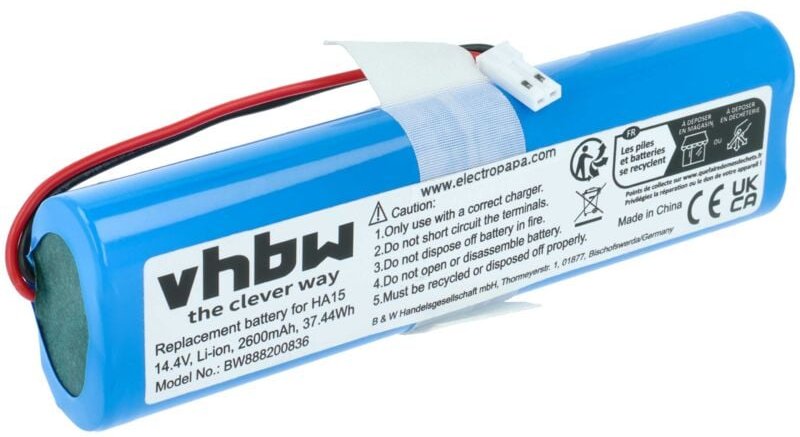 Akku Ersatz für Zaco 501928 für Home Cleaner Heimroboter (2600mAh, 14,4V, Li-Ion) - Vhbw