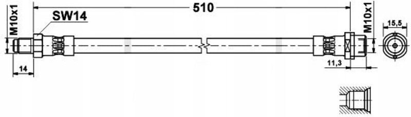 Bremsschlauch: OEM: 9014280335 Mercedes Sprinter 903 904 hinten