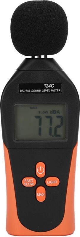 824C Tragbarer digitaler Schallpegelmesser Lärm Dezibel Monitor Messtester 30 bis 130dBA