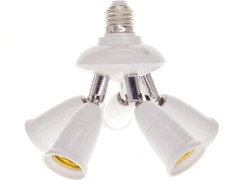 Memkey - 3-in-1-E27-Sockel-Splitter-Adapter, E26/E27-Standard-LED-Lampen, Lampensockel, Konverter, Kronleuchter-Fassung ...