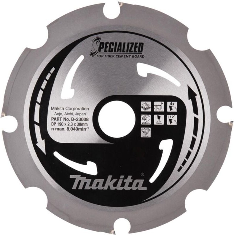 Makita Kreissägeblatt für Faserzement 190 x 20 x 2,3 mm • 4 Zähne