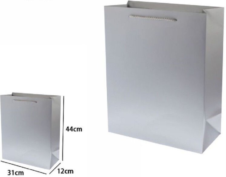 Trade Shop Traesio - Trade Shop - set 3ER-SET geschenktüten 44X31X12 cm 69913 grau mit kordelgriff -