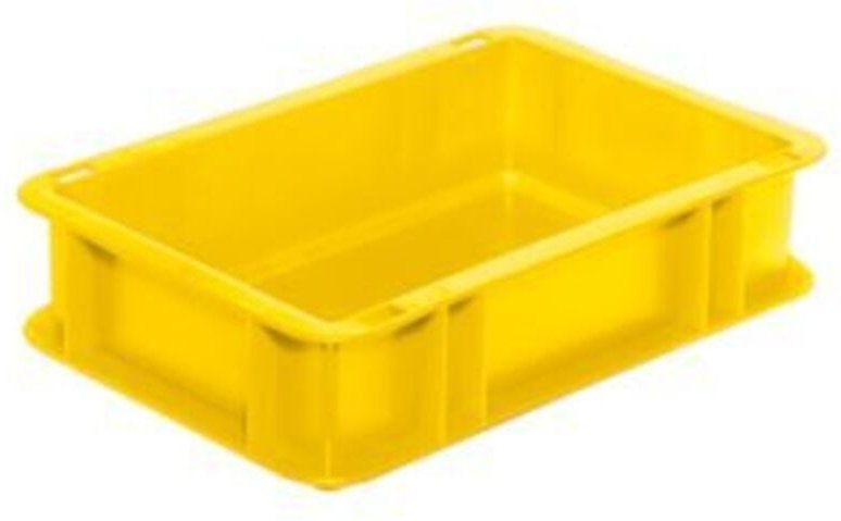 Transport-Stapelkasten B300xT200xH75 mm gelb, geschlossen ohne Griffloch - La-ka-pe