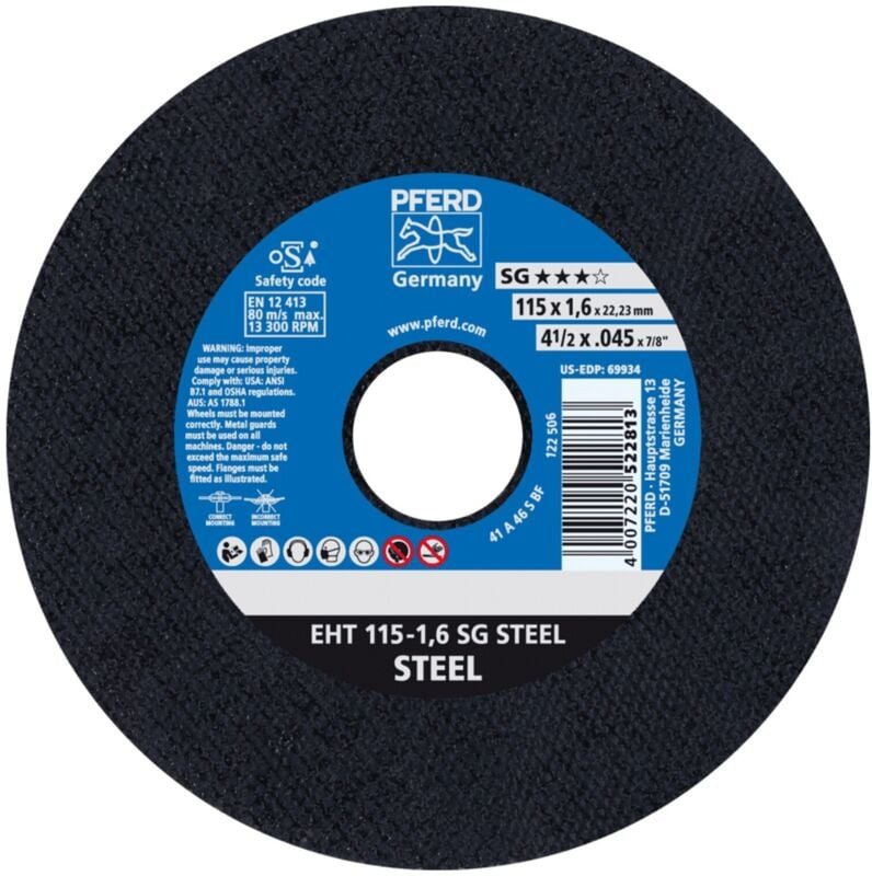 Trennscheibe gerade A46SSG 115x1,6mm Pferd