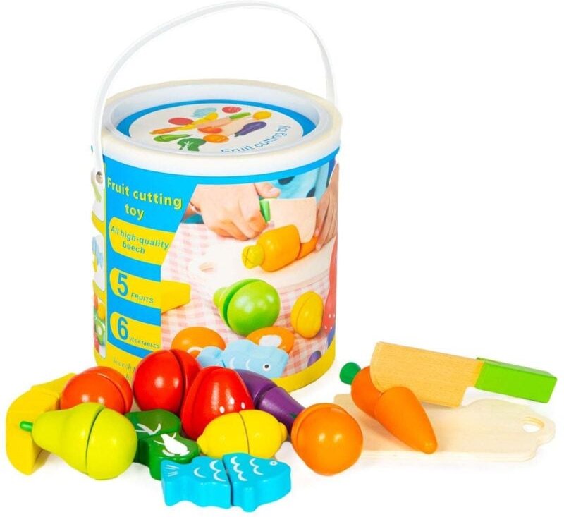 Gemuse und obst aus holz zum schneiden 13 elemente