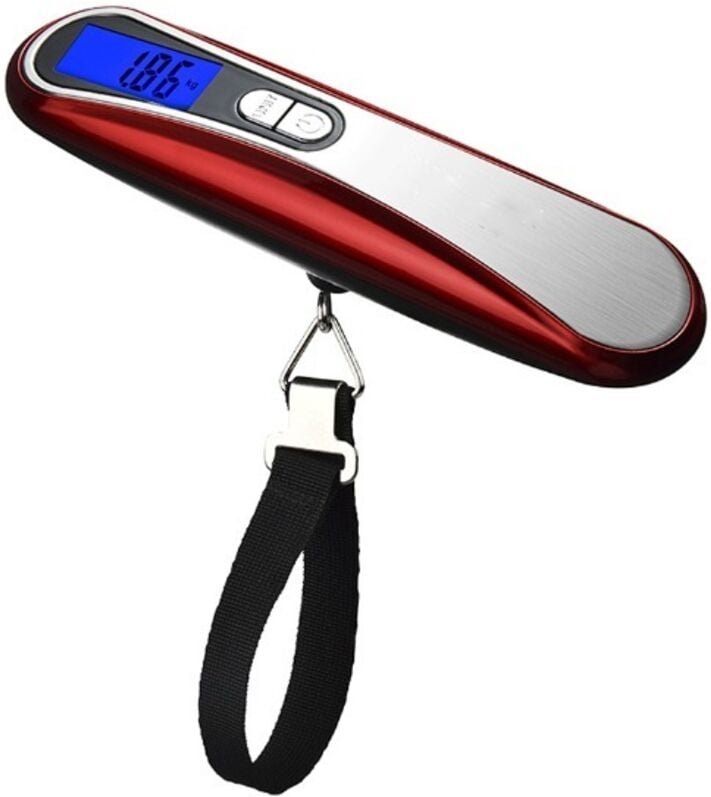 Thumbnail - Csparkv - Rot) mycarbon Elektronische Reisegepäckwaage, tragbare Kofferwaage, max. 50 kg/110 lb (lb, g, Oz, kg), Tara-Fu...