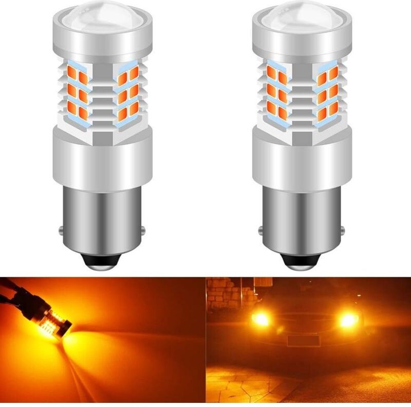 7056 1156 BA15S 1141 P21W Amber LED-Lampen 2835 21SMD Linse 12V Hochleistung 12V Blinker Rückfahrscheinwerfer Bremslicht...