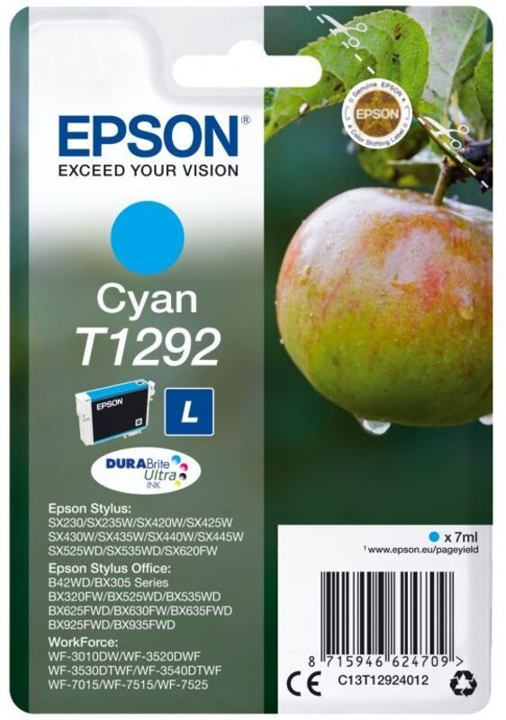 Epson Apple Singlepack Cyan T1292 DURABrite Ultra Ink