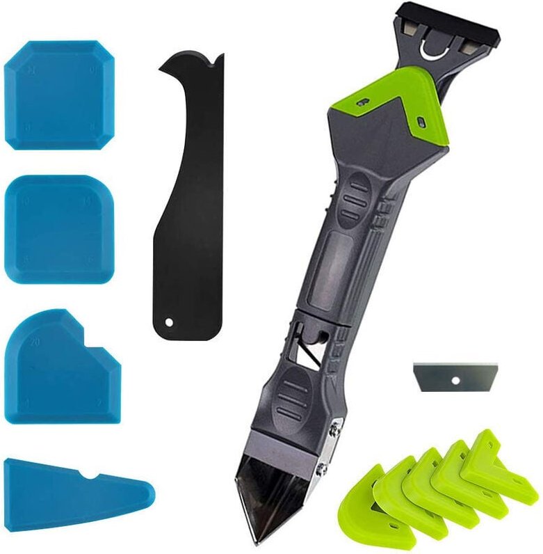 Csparkv - Silikon-Dichtungsglätter, 11-teiliges Set, neues Upgrade zum Abdichten von Glaskleber, Eckschaber,