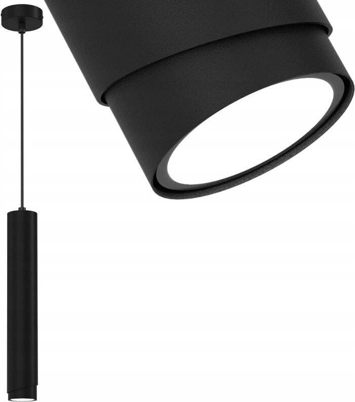 Frei. Gu10-Röhren-Hängelampe, Überhang, mattschwarzes Ewilight BEVEL
