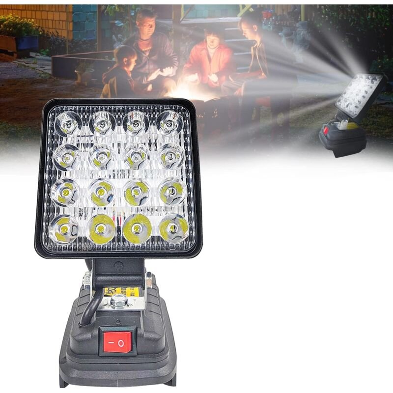 Lampe Für Makita 18v, 27W Led Arbeitsleuchte Akku, Multifunktionales Led Strahler Akku, Tragbares Baustellen Lampe, Tasc...