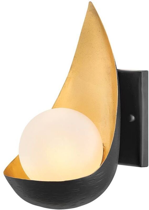 Wandleuchte Wandlampe Flurleuchte Schlafzimmerlampe led Schwarz-Gold h 25,4 cm