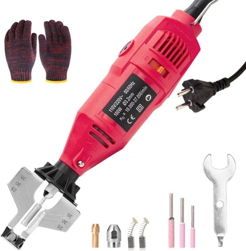 Mini-Kettensägenschärfer, 180 w elektrisches Kettensägen-Schleifmaschinen-Schärfsystem mit drei Schleifscheibengrößen, 3...