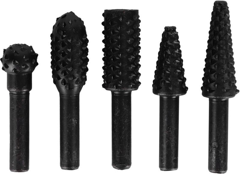 Holzraspel für Rotationswerkzeuge, 5-teiliges Set mit speziellen, geprägten Schleifköpfen für die Holzbearbeitung aus St...