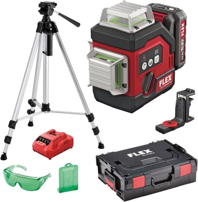 Flex 360° Kreuzlinien-Laser mit Empfängermodus ALC 3/360-G/R 10.8, Ausführung: 532.862, ALC3/360-G/R + Stativ