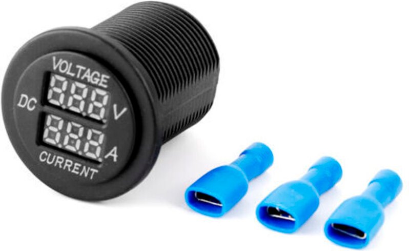 Digitales LED-Voltmeter/Amperemeter mit runder Anzeige – Strommesser für Auto, Boot, Motorrad