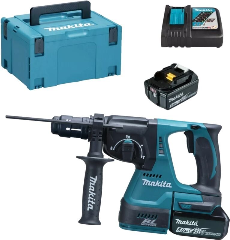 Makita Akku-Kombihammer + 2x Akkus 18V + Ladegerät DC18RC (DHR243RTJ)
