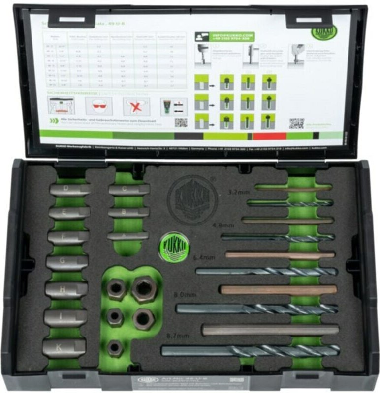 Schraubenausdrehersatz 49-U-B m 5 - m 16 - - Kukko