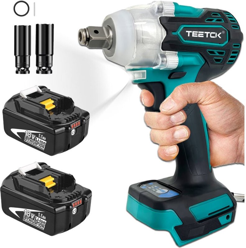 Schlagschrauber, 21V Akku Schlagbohrer, Rad Lithium-Ionen variable Drehzahl+6 Bohrer+2 5500mAh Batterien (ohne Ladegerät...