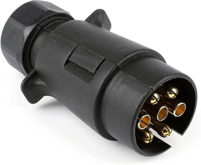 7-poliger Stecker für Anhängerkupplungen, Pkw-Anhänger, Wohnwagen und Fahrradträger