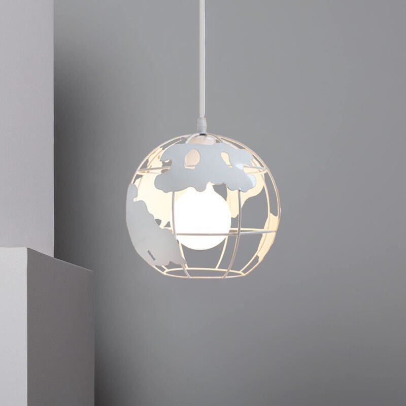 Pendelleuchte Vintage, Stil-Industri Hängeleuchten im Ø20 cm Globus Design, Decken Lampe Kugel E27 für Wohnzimmer Esszim...