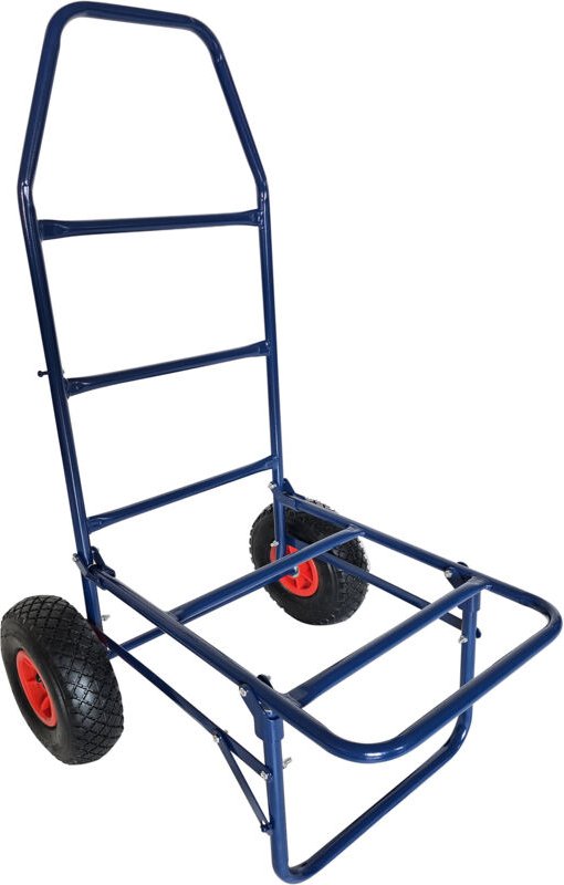 Relaxdays Transportwagen, klappbarer Rollwagen, HBT: 102x50x37 cm, luftbereift, bis 80 kg, Lastenwagen, Stahl, blau