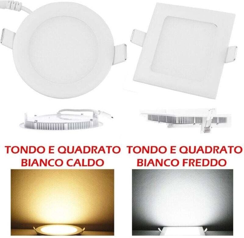 Ymyny - Kit mit 10 runden oder quadratischen LED-Einbaustrahlern mit Lamellen 6W - Kaltweiß Rund -