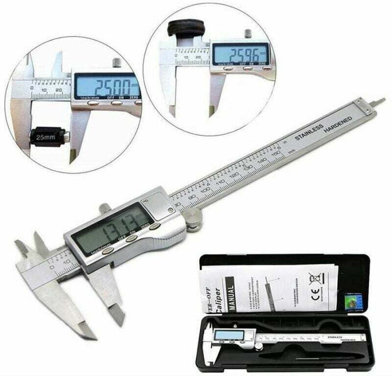 Aiperq - 0-150mm Digitaler Messschieber lcd Mikrometer Edelstahl Silber
