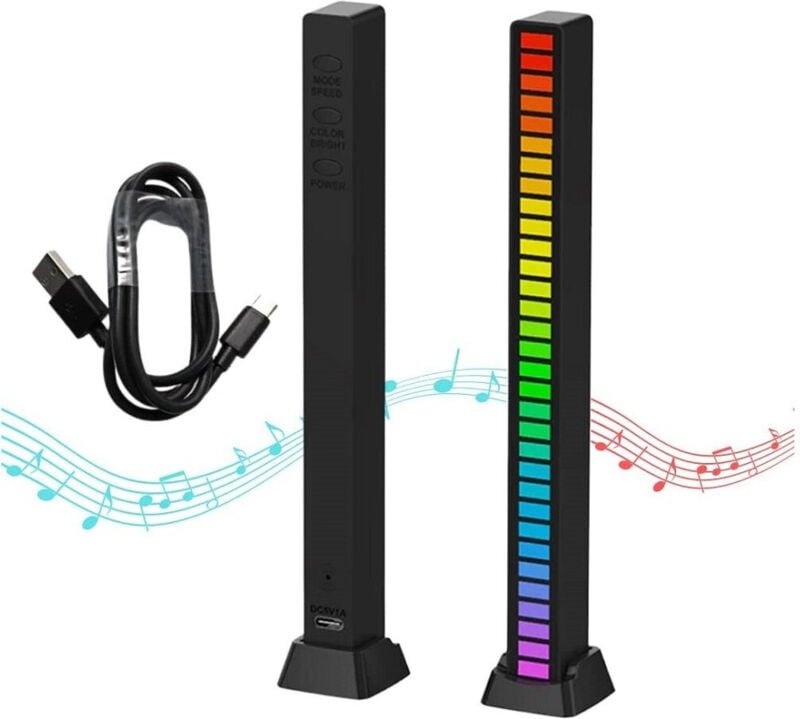 Trade Shop - BARRA LUMINOSA LUCI LED RGB 32 STRISCE LED MIT 18 COLOUR SALA GIOCHI PC TV AUTO -