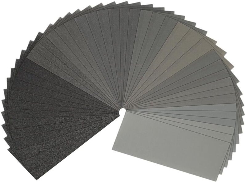 Schleifpapier, Körnung 120/150/180/240/320/400/600/800/1000/1200/1500/2000/2500/3000, 42 Stück, 9 x 3,6 Zoll