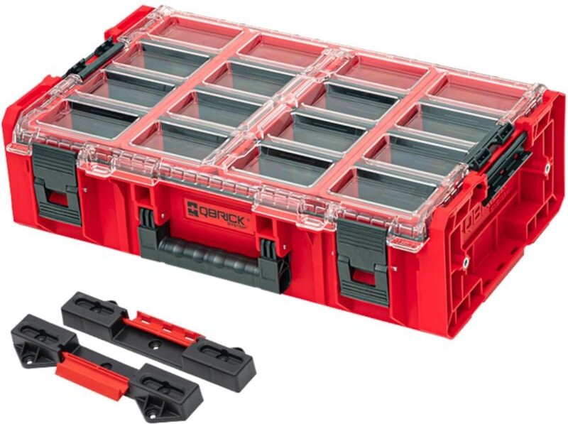 System one Organizer 2XL 2.0 red ultra hd Custom + one Connect-Adapter 582 x 387 x 172 mm 19,5 l stapelbar IP66 - Qbrick