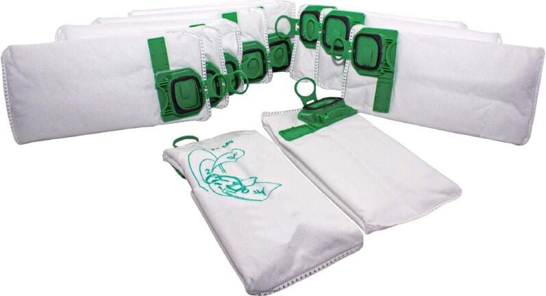 10x Staubsaugerbeutel Ersatz für Vorwerk FP140/150 für Staubsauger - Mikrovlies, 26cm x 14cm, Grün, Weiß - Vhbw