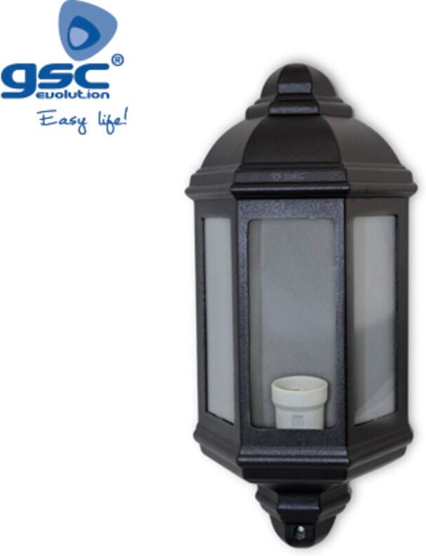 GSC - Schwarze Gartenlaterne für Wand Glühwürmchen Serie 000701907