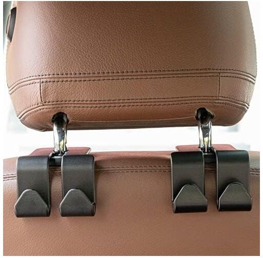 Aiperq - 2 stücke Auto Kopfstütze Haken Vier Haken Auto Geldbörse Haken Auto Brieftasche Halter Universal Multifunktiona...