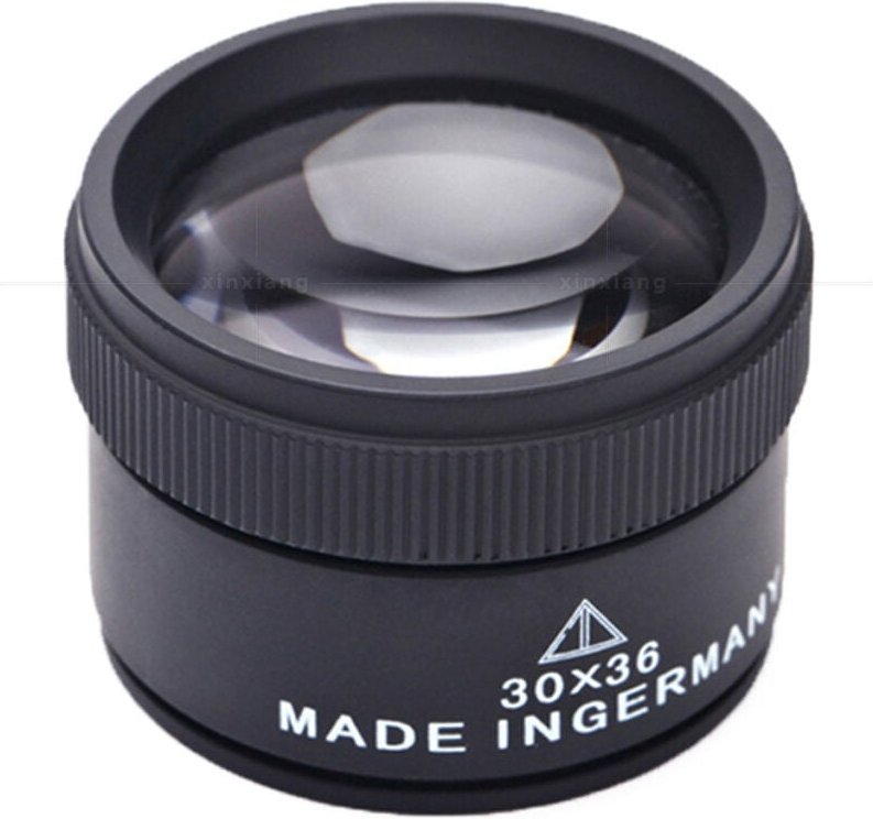 Lupa de joyería 30X, lupa óptica portátil de metal, lupa de bolsillo para monedas, sellos, joyas y relojes.