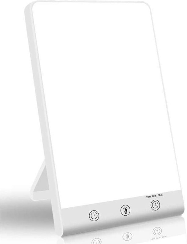 Lichttherapielampe, Tageslichtlampe mit Timer und einstellbarer Helligkeit, UV-freie LED, Memory-Funktion, kompakte Größ...