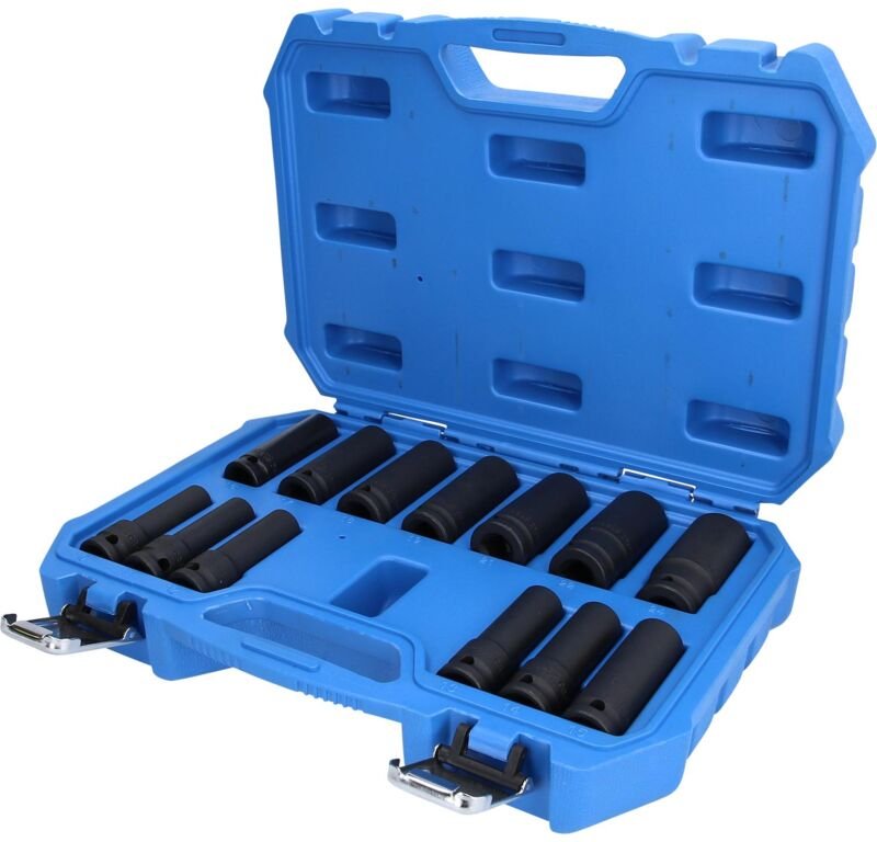 Brilliant Tools - 1/2' Kraft-Stecknuss-Satz, Sechskant, 13-tlg, lang, 10 - 24 mm