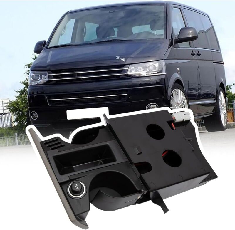 Thumbnail - Für T5 Transporter Ashyray Cup Münzhalter Dual Drink Grau RHD 7H285860130T