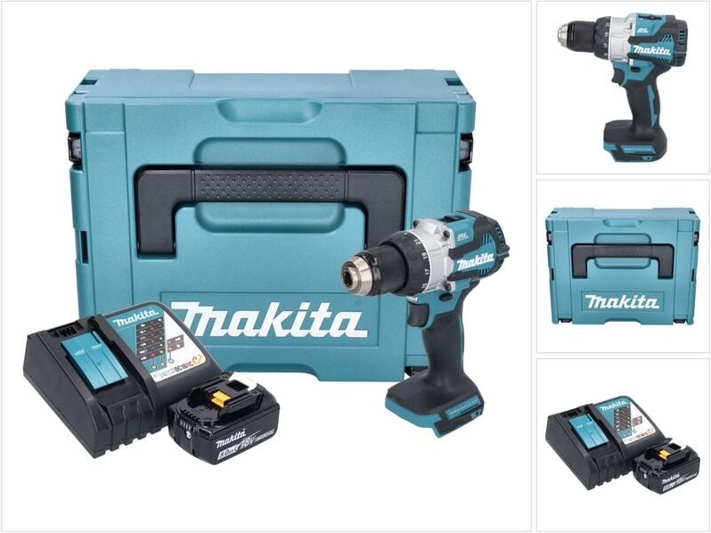 Dhp 489 RT1J Akku Schlagbohrschrauber 18 v 73 Nm Brushless + 1x Akku 5,0 Ah + Ladegerät + Makpac - Makita