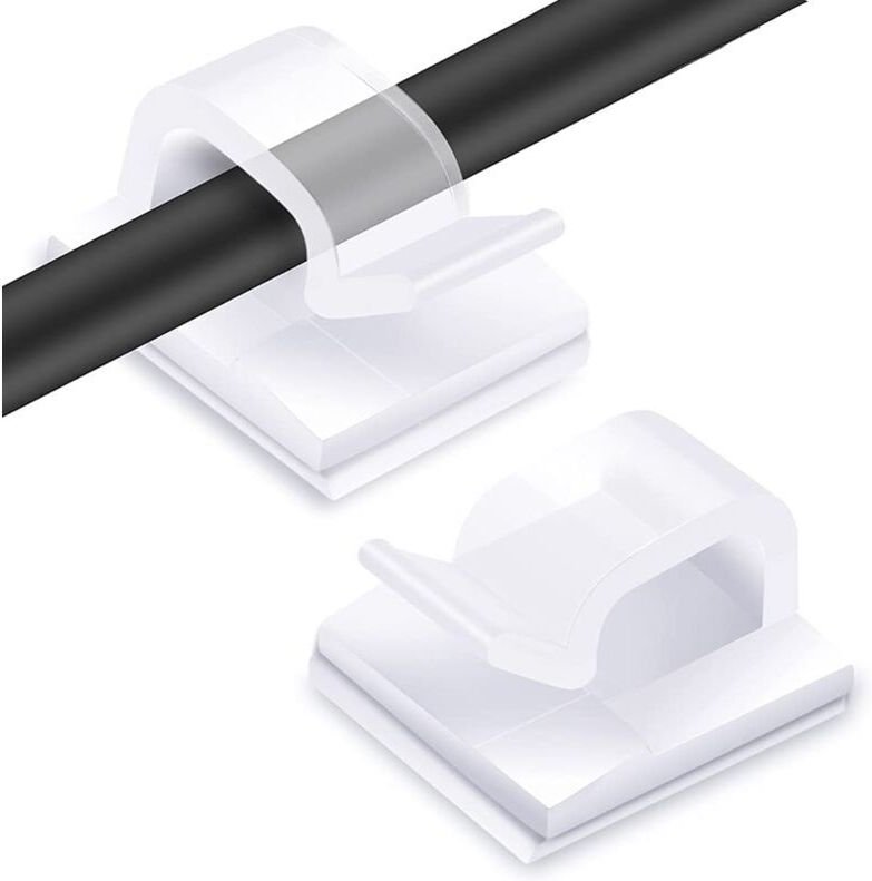 60 Stück Kabelclips, selbstklebende Kabelbinder, Kabelorganisator, transparente Kabelclips für elektrische Kabel, zur Ka...
