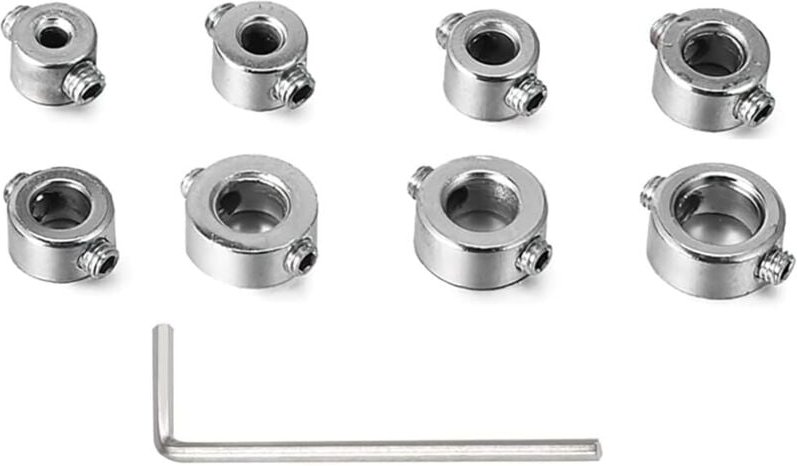 Bluedeer - 8 Stück Tiefenanschlagringe Set, 3-10mm Edelstahl Bohrtiefenbegrenzer Stellungsregler Ring Tiefenstopp Stellr...